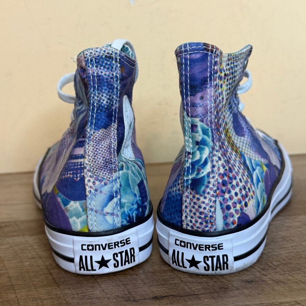 Converse Chuck Taylor All Star high-top digital floral purple shoes women’s 7 - Picture 4 of 6